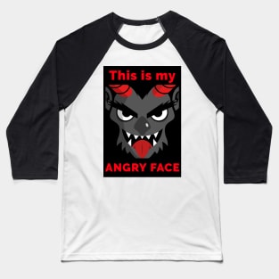 Angry face demon Baseball T-Shirt